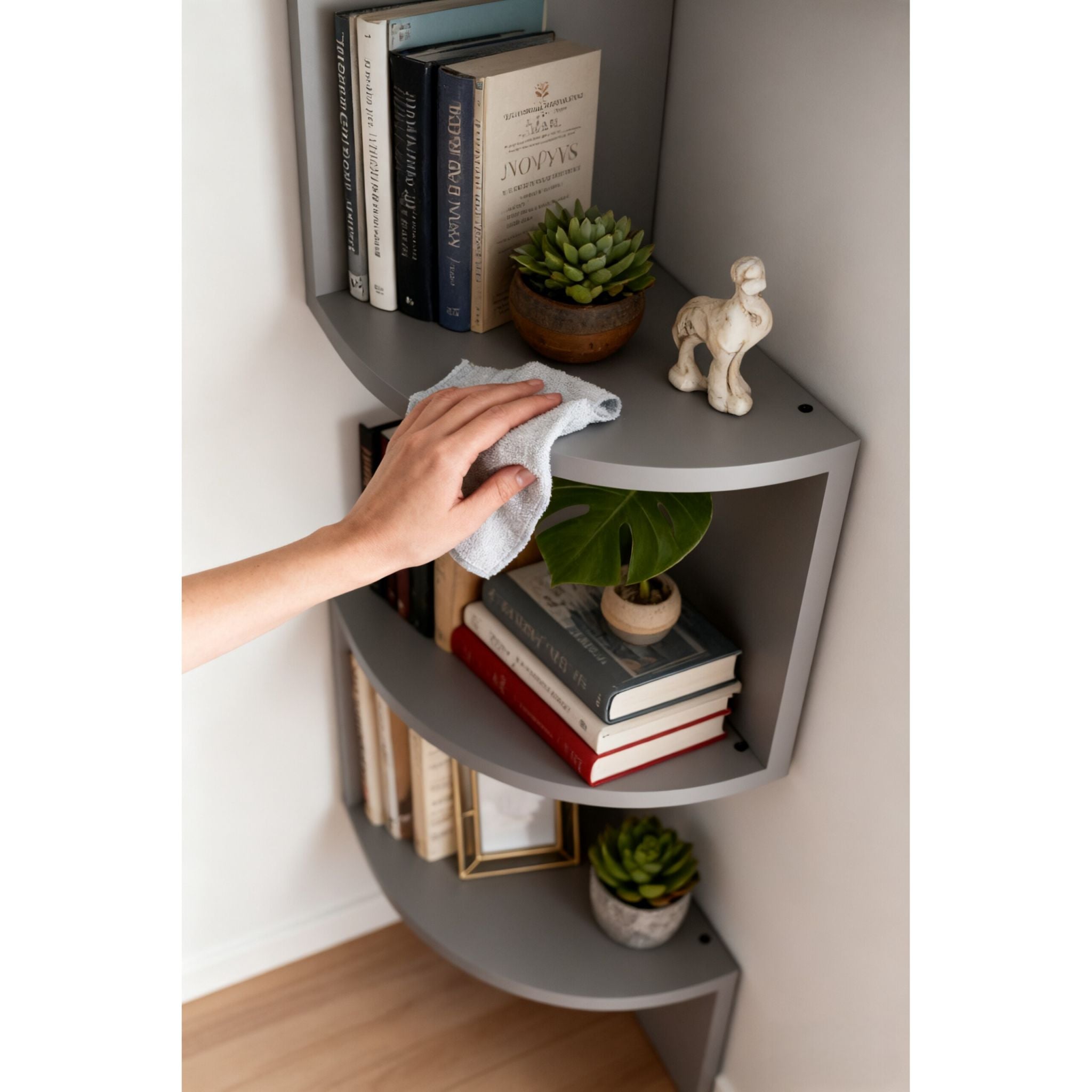 Eckregal Wand 5 Etagen Anthrazit von Relaxdays