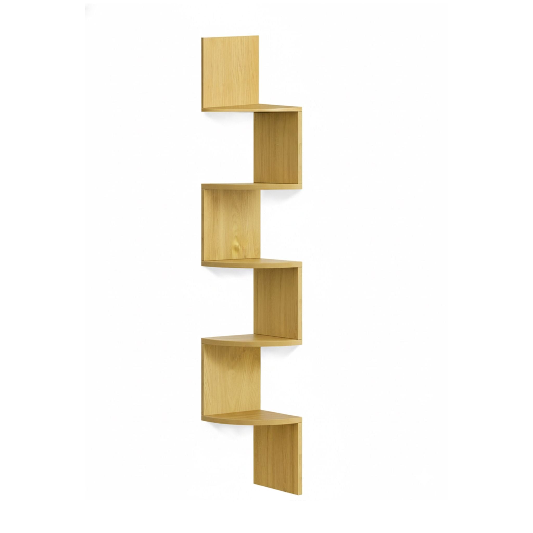 Eckregal Wand 5 Etagen Hellbraun von Relaxdays
