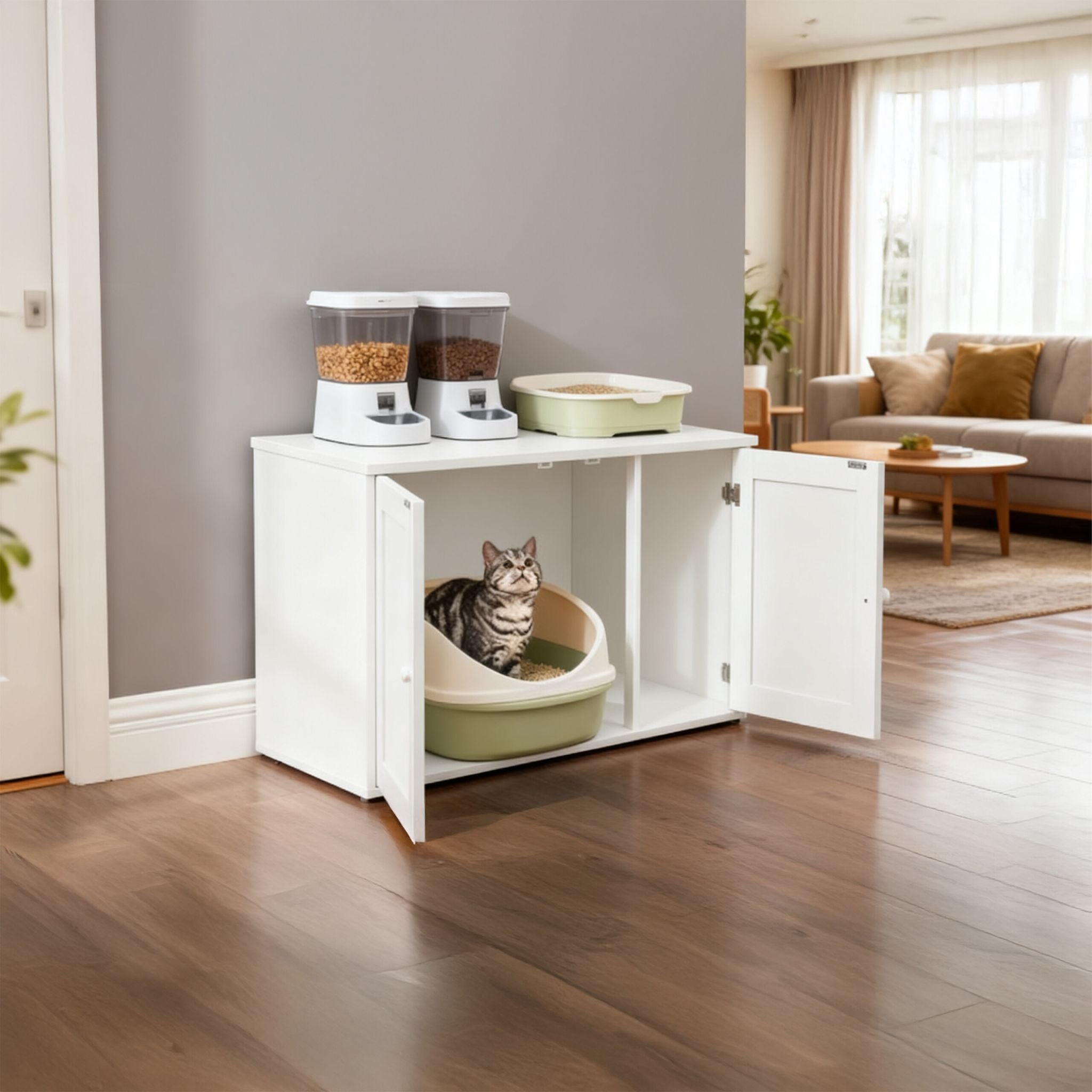Katzenschrank für Katzenklo Weiss von Relaxdays