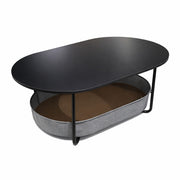 Ovaler Couchtisch mit Stauraum Anthrazit-Schwarz von Relaxdays