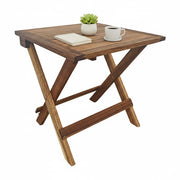 Quadratischer Klapptisch Akazienholz Dunkelbraun von Relaxdays