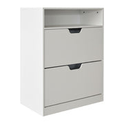 Schuhschrank Kipper mit offenem Fach Weiss von Relaxdays