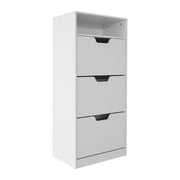 Schuhschrank Kipper mit offenem Fach Weiss von Relaxdays