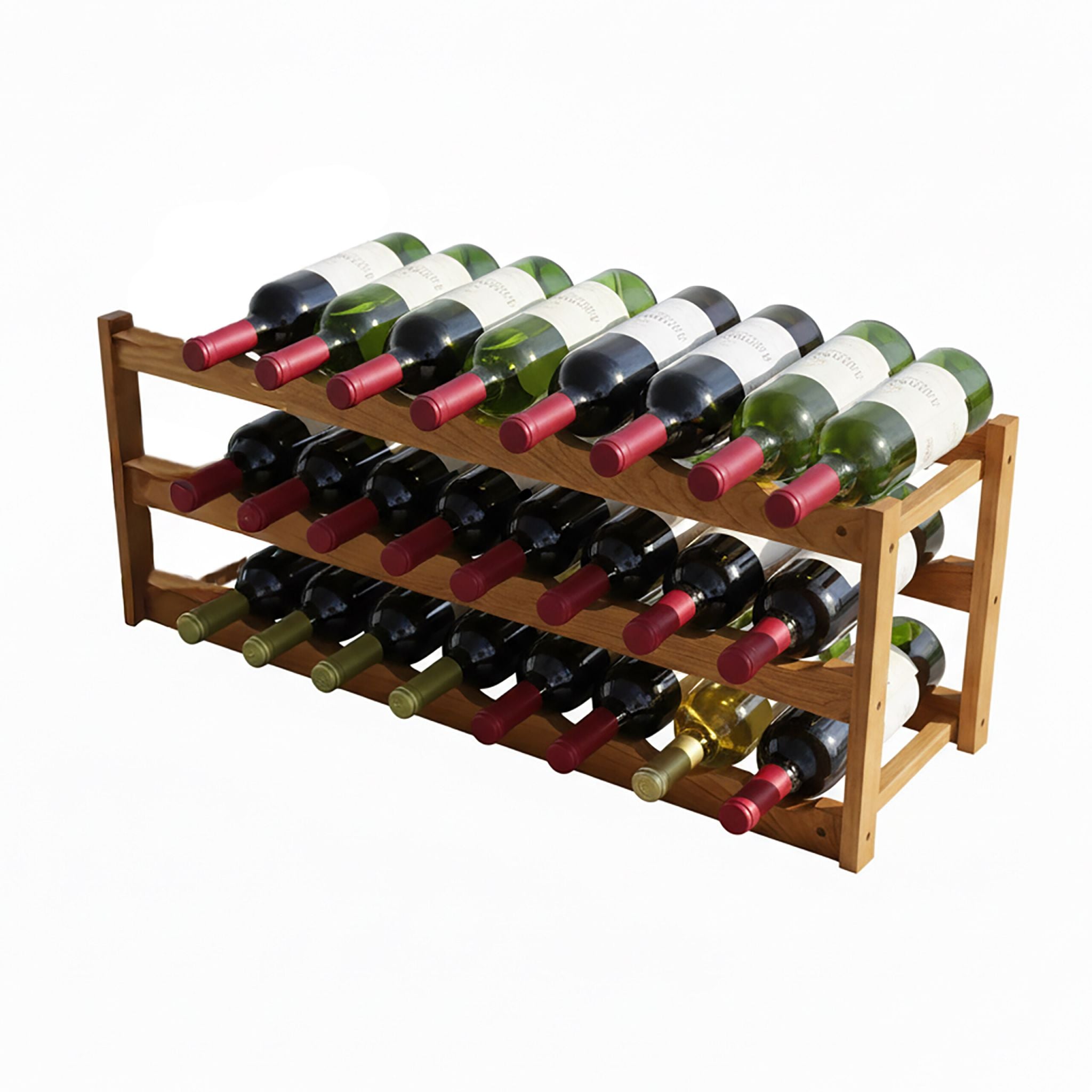 Weinregal Walnuss für 24 Flaschen Hellbraun von Relaxdays