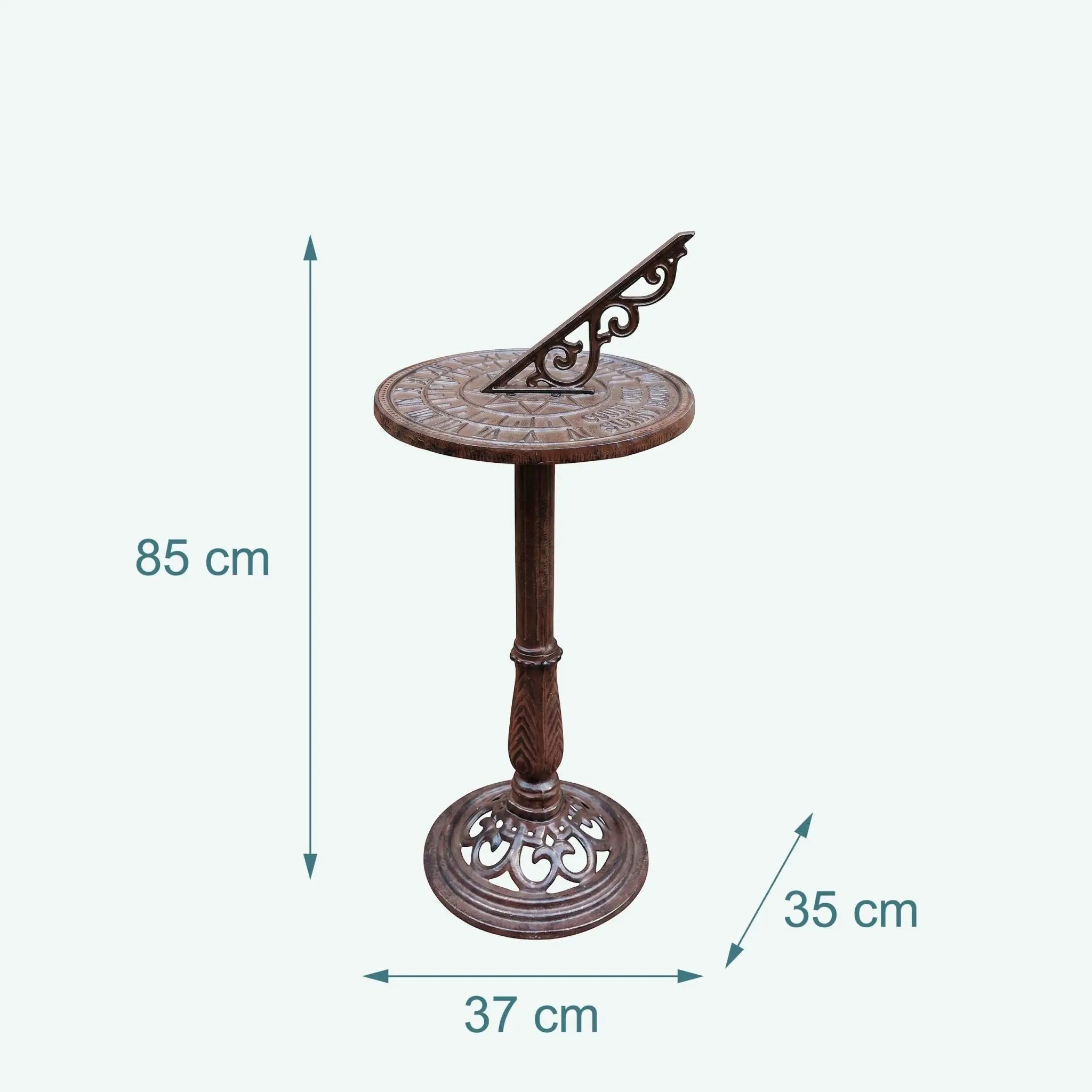 Sonnenuhr mit Standfuss Braun von Relaxdays