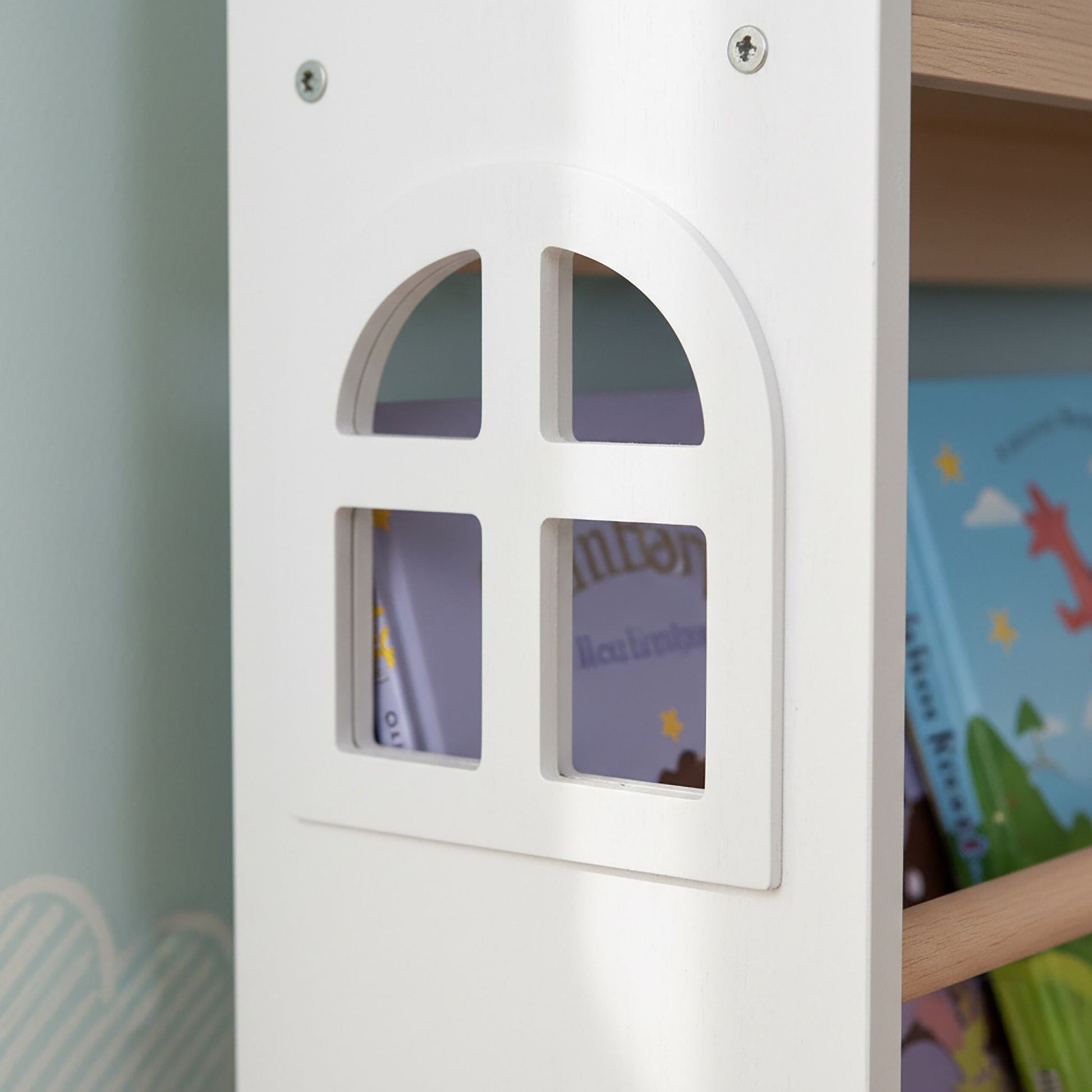 Bücherregal Kinder Haus Weiss-Hellbraun von guteszeug.ch
