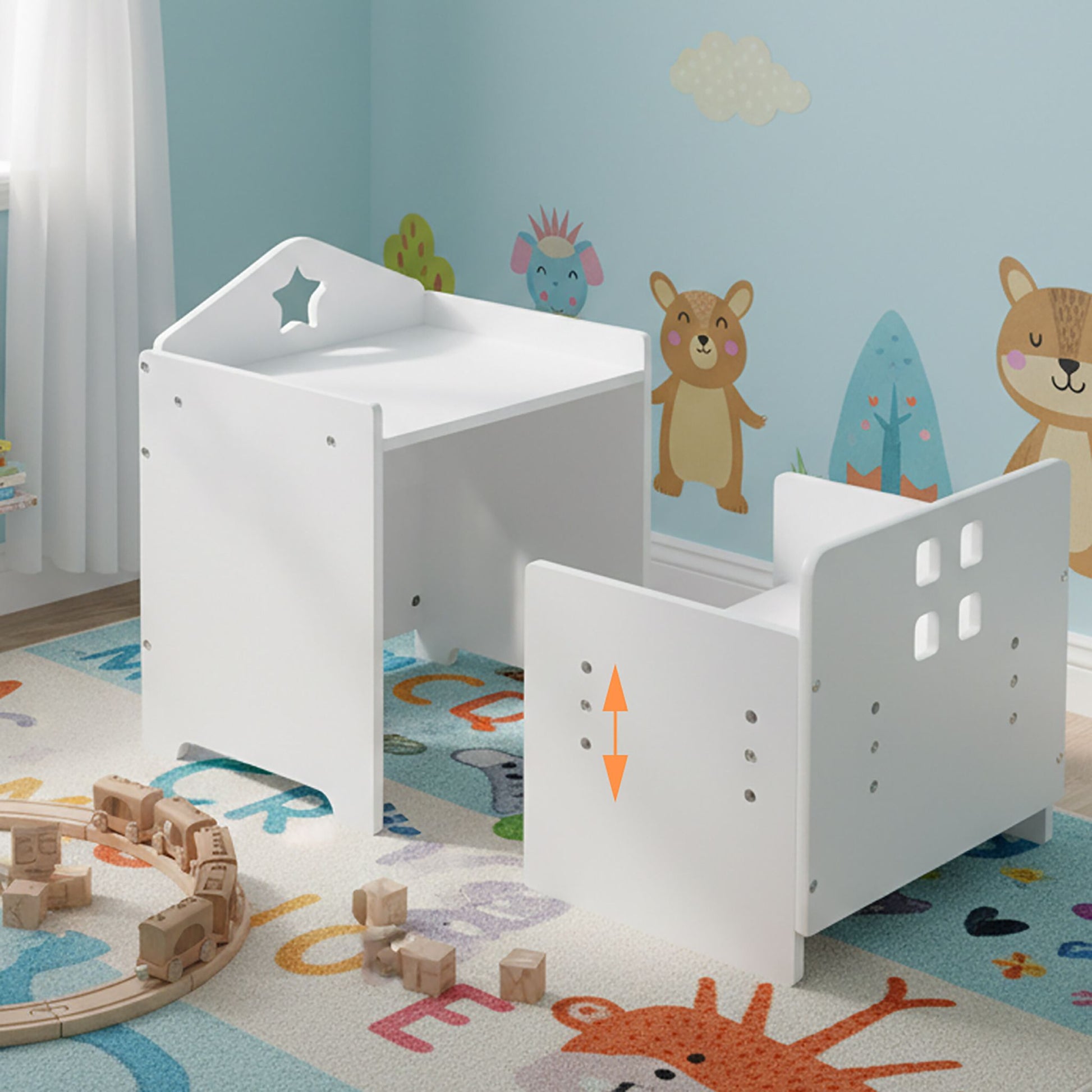 Kindersitzgruppe mit Tafel 2tlg. Weiss-Schwarz von Relaxdays