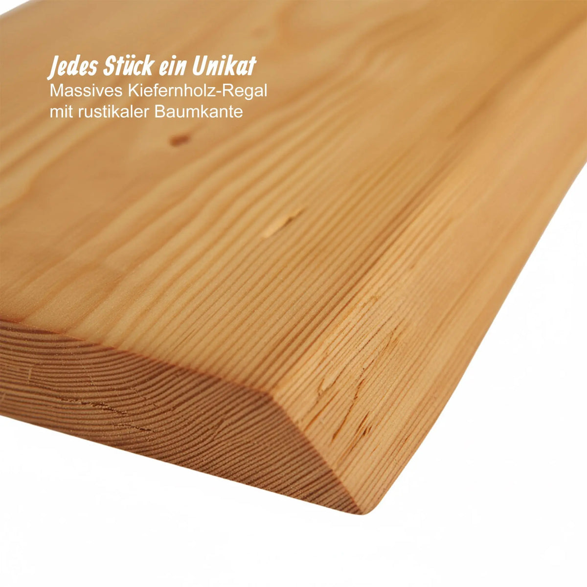 Wandregal Massivholz Baumkante Hellbraun von Relaxdays