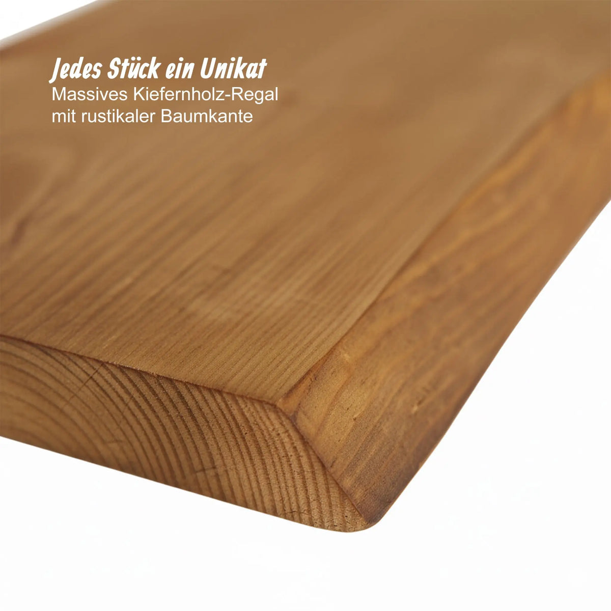 Wandregal Massivholz Baumkante Braun von Relaxdays
