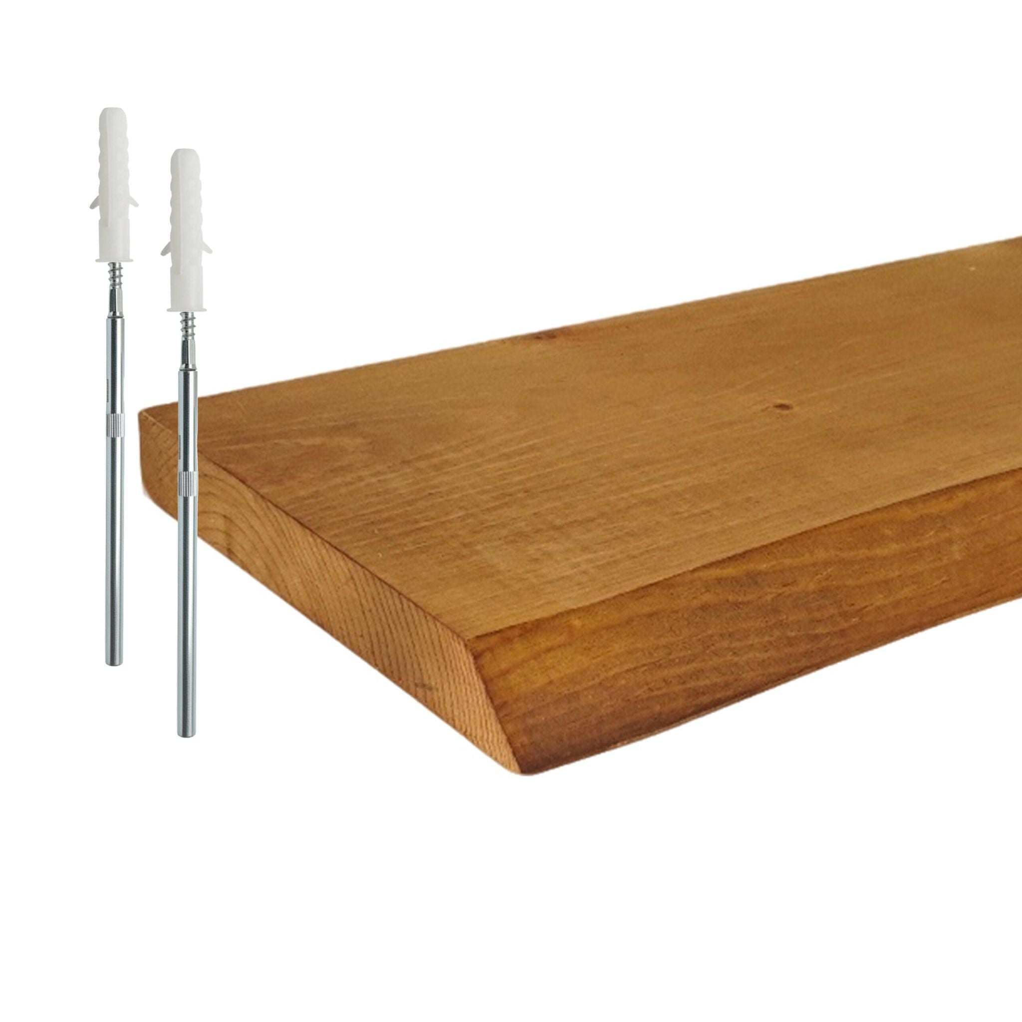 Wandregal Massivholz Baumkante Braun von Relaxdays