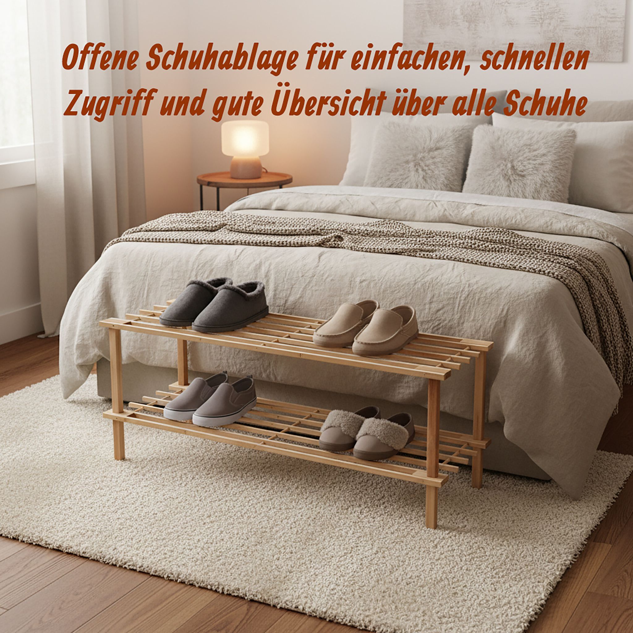 Schuhregal Bambus Hellbraun von Relaxdays
