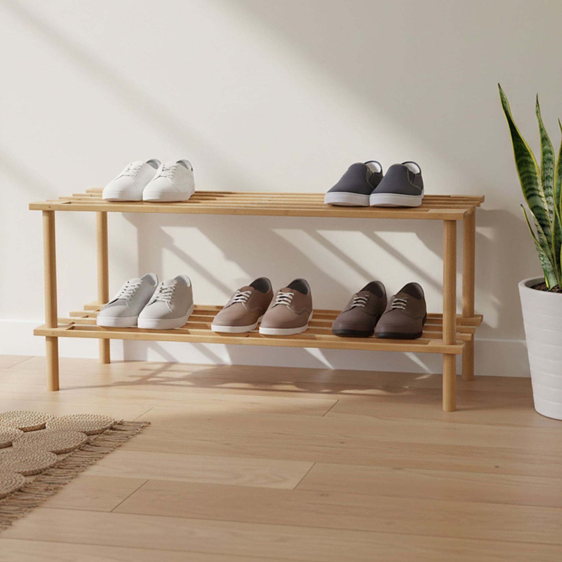 Schuhregal Bambus Hellbraun von Relaxdays