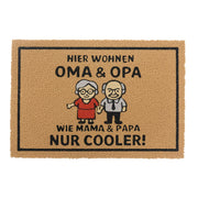 Kokos Fussmatte 60x40cm Hellbraun-Rot-Schwarz von Relaxdays