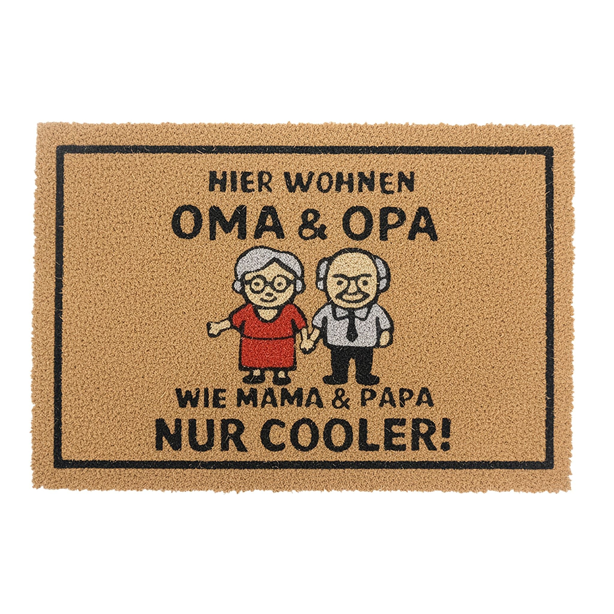 Kokos Fussmatte 60x40cm Hellbraun-Rot-Schwarz von Relaxdays