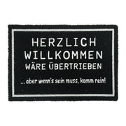 Kokos Fussmatte 60x40cm Weiss-Schwarz von Relaxdays