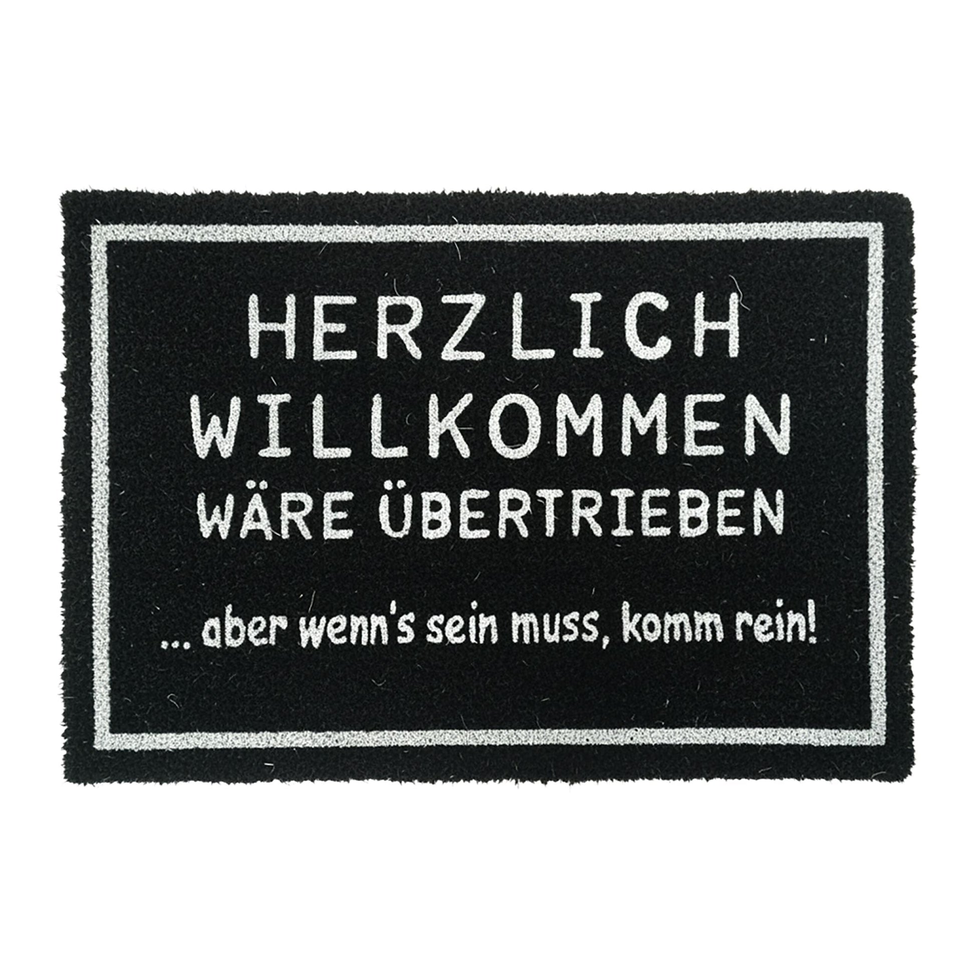 Kokos Fussmatte 60x40cm Weiss-Schwarz von Relaxdays