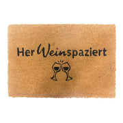 Kokos Fussmatte 60x40cm Weiss-Hellbraun-Schwarz von Relaxdays