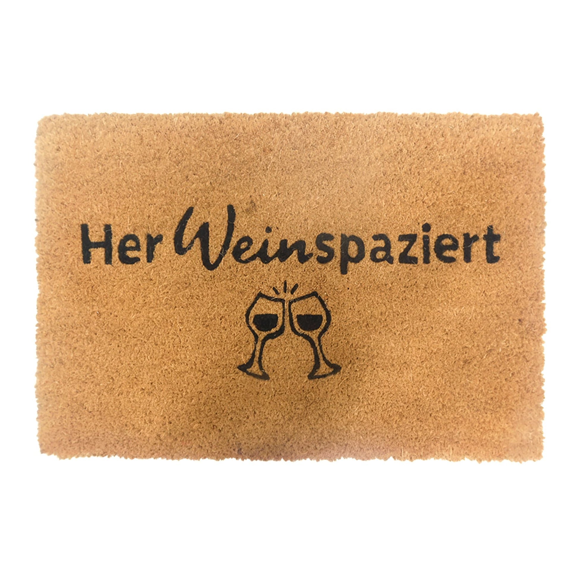 Kokos Fussmatte 60x40cm Weiss-Hellbraun-Schwarz von Relaxdays