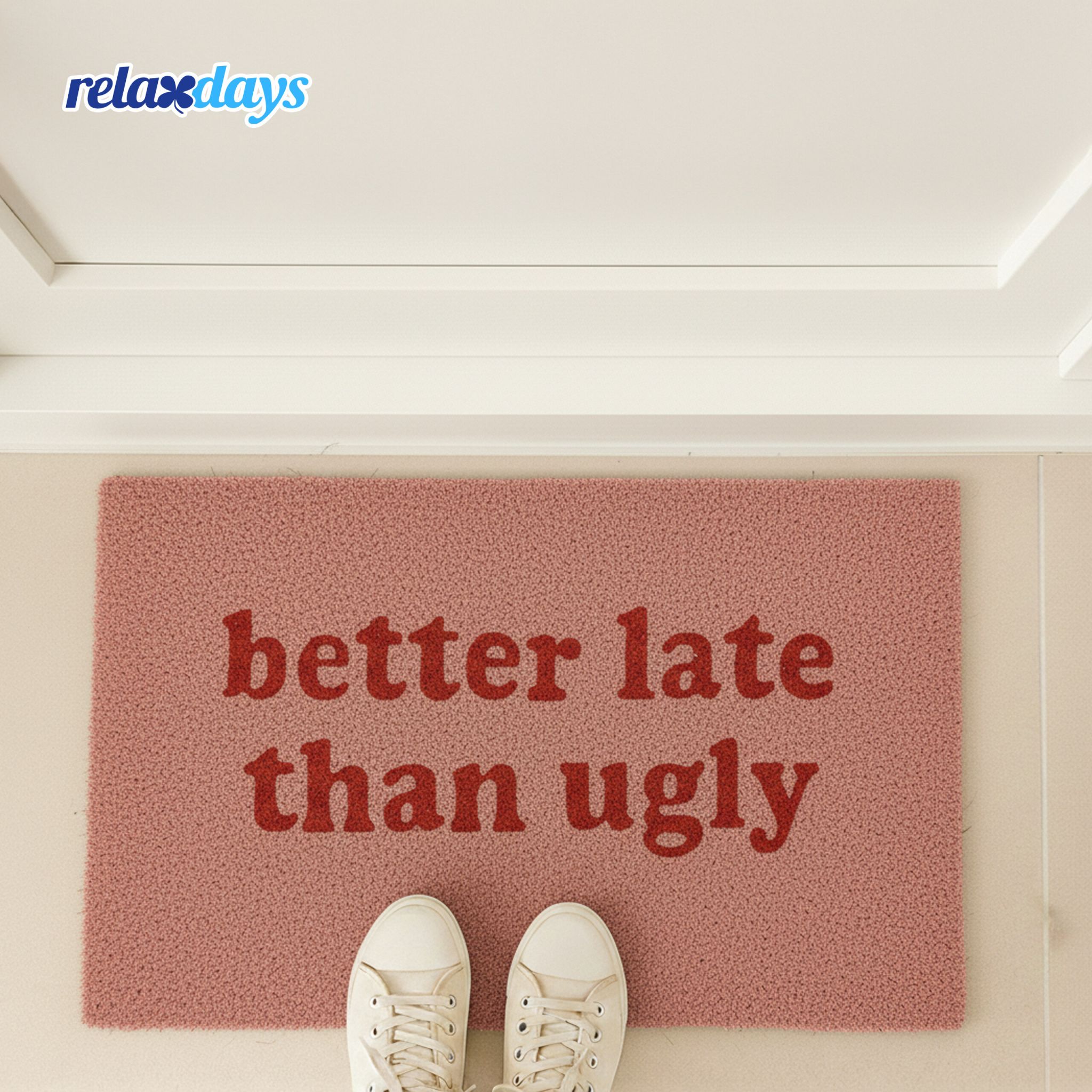 Kokos Fussmatte 60x40cm Pink-Rot von Relaxdays