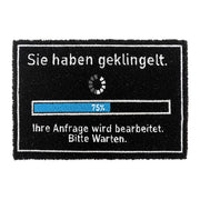 Kokos Fussmatte 60x40cm Weiss-Blau-Schwarz von Relaxdays