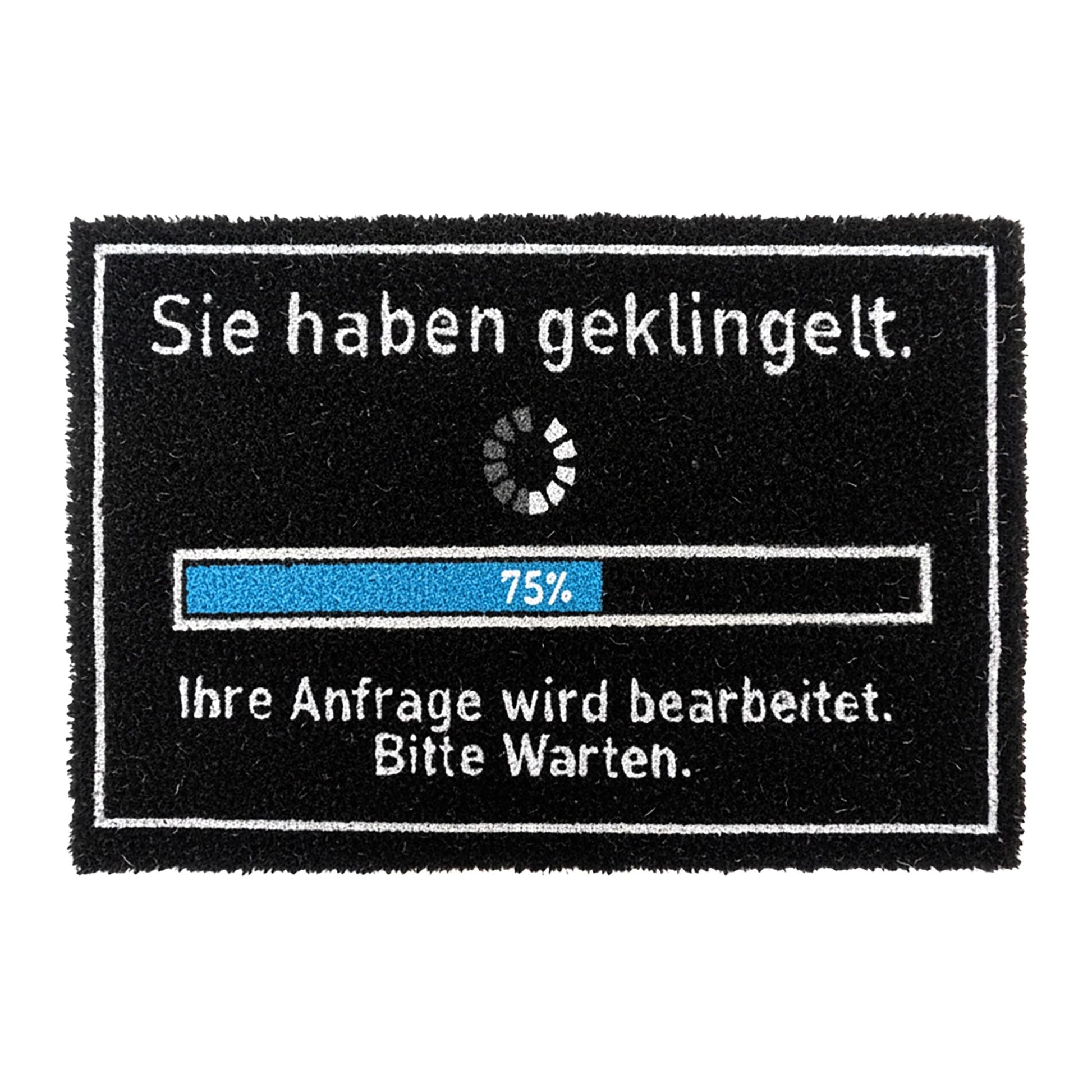 Kokos Fussmatte 60x40cm Weiss-Blau-Schwarz von Relaxdays