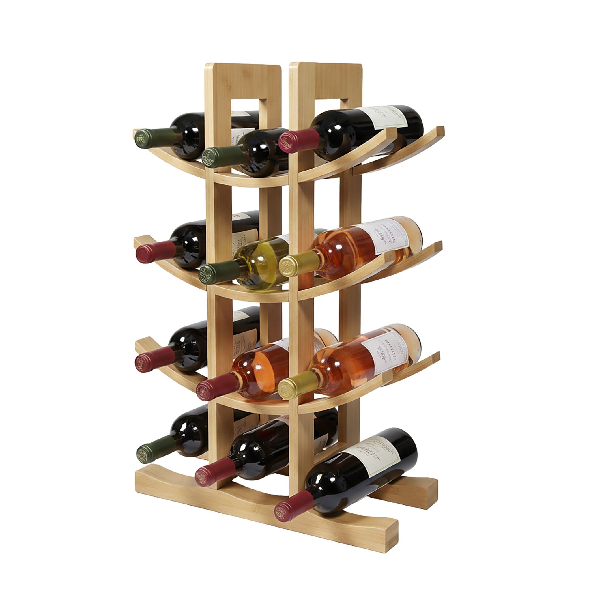 Weinregal Bambus für 12 Flaschen Hellbraun von Relaxdays