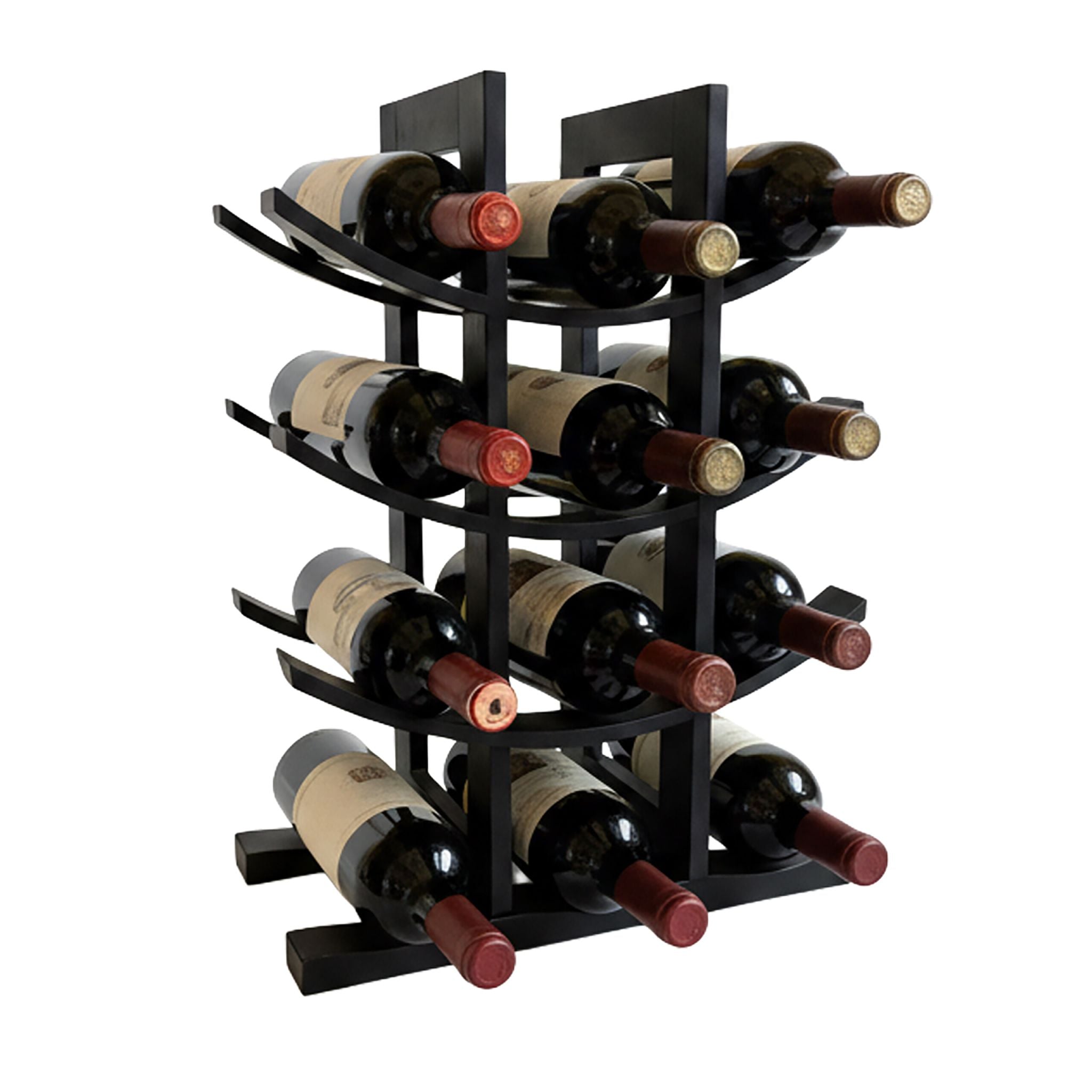 Weinregal Bambus für 12 Flaschen Schwarz von Relaxdays
