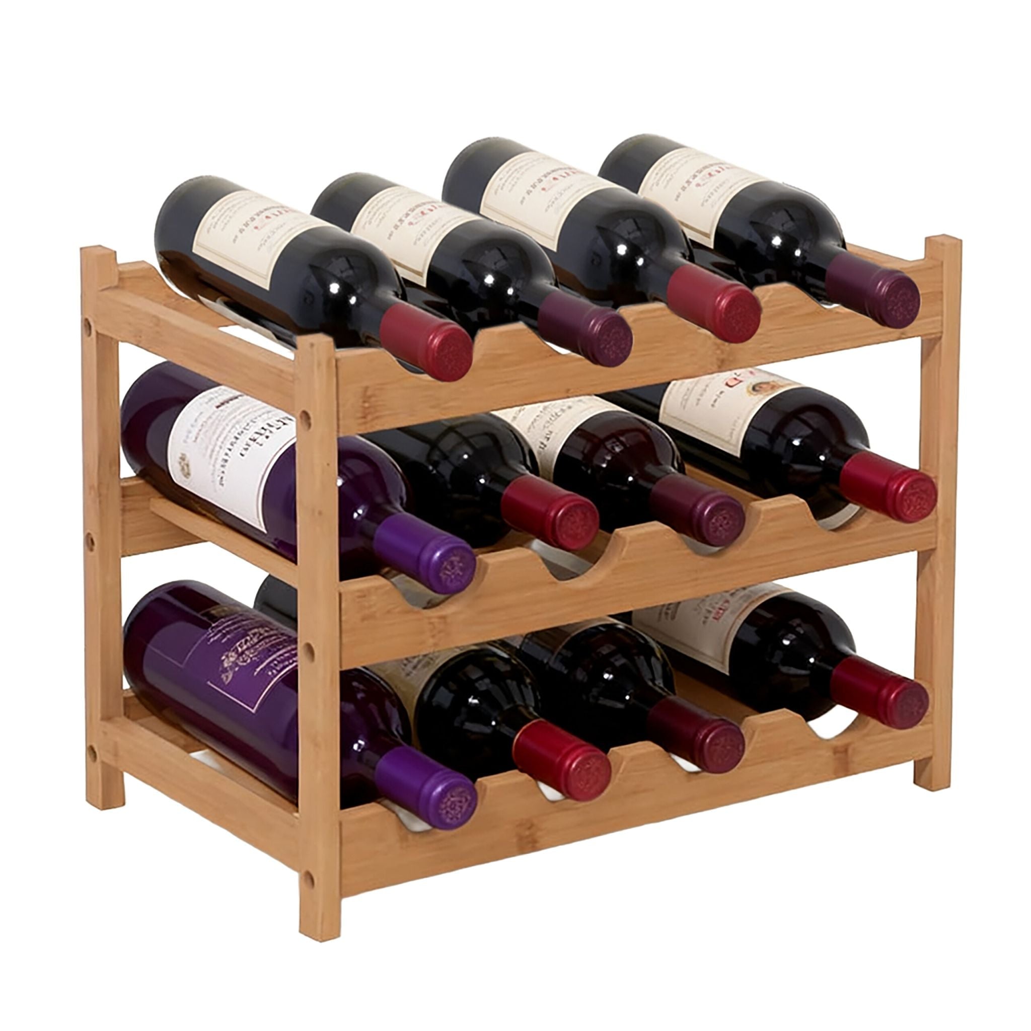 Weinregal Bambus Hellbraun von Relaxdays