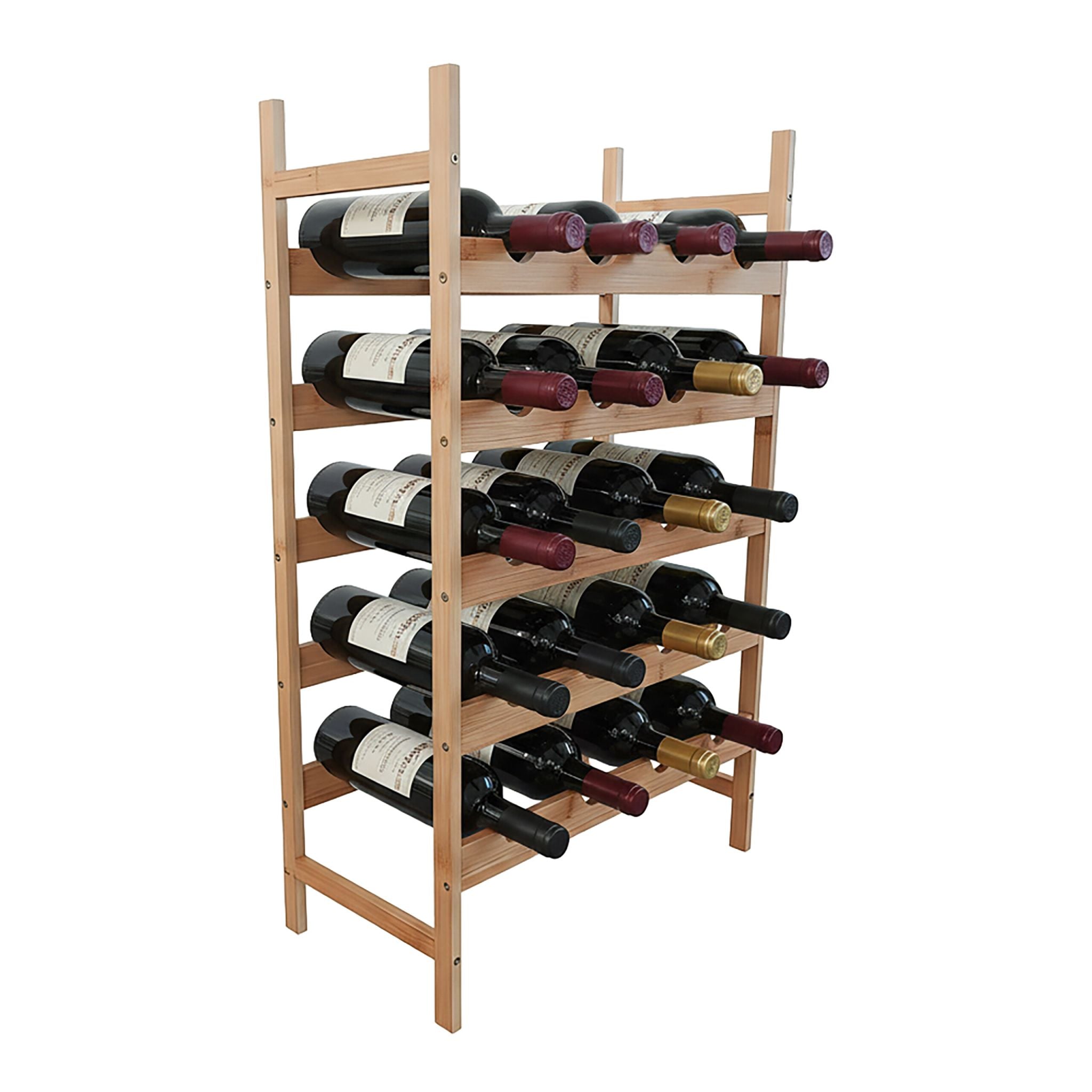 Weinregal Bambus Hellbraun von Relaxdays