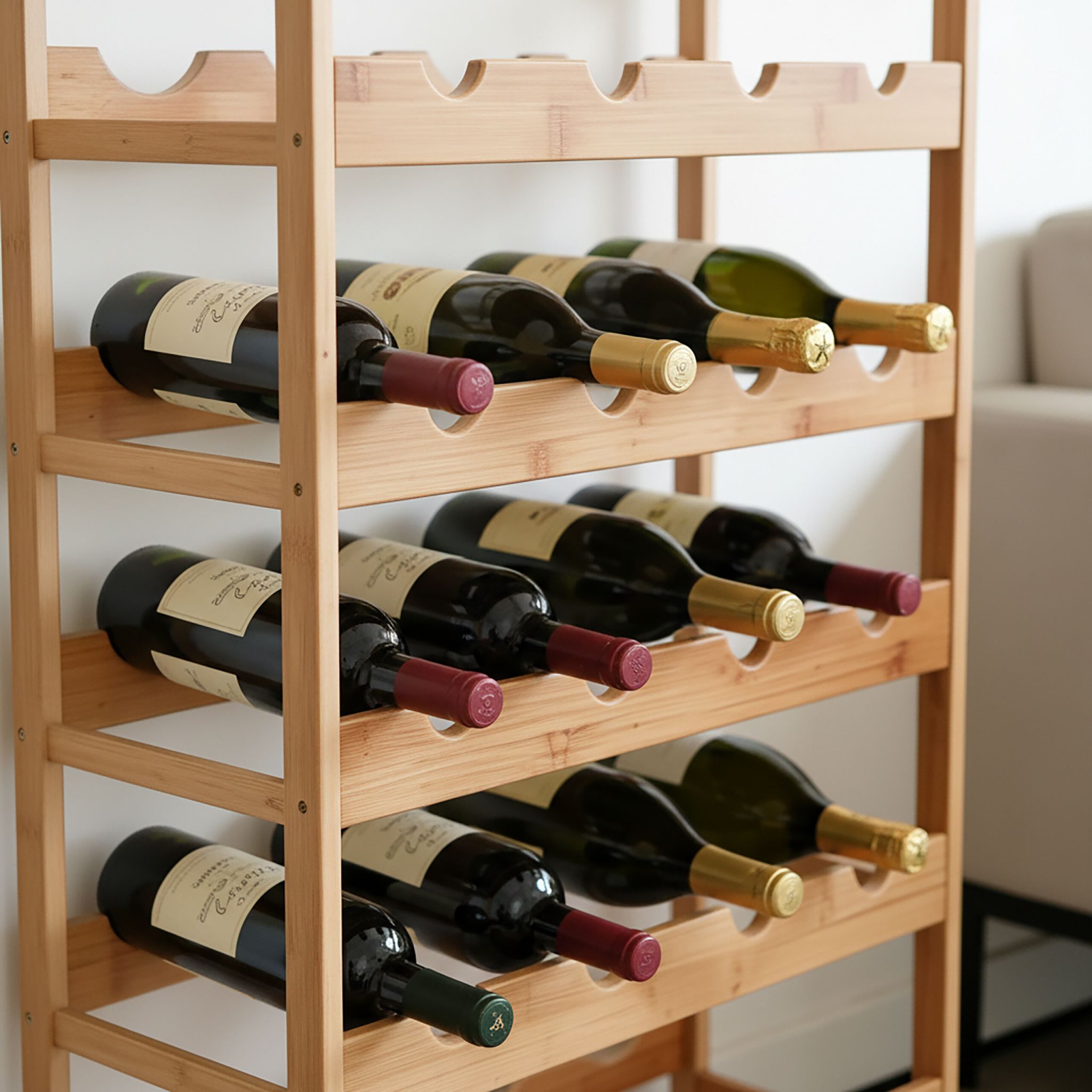 Weinregal Bambus Hellbraun von Relaxdays