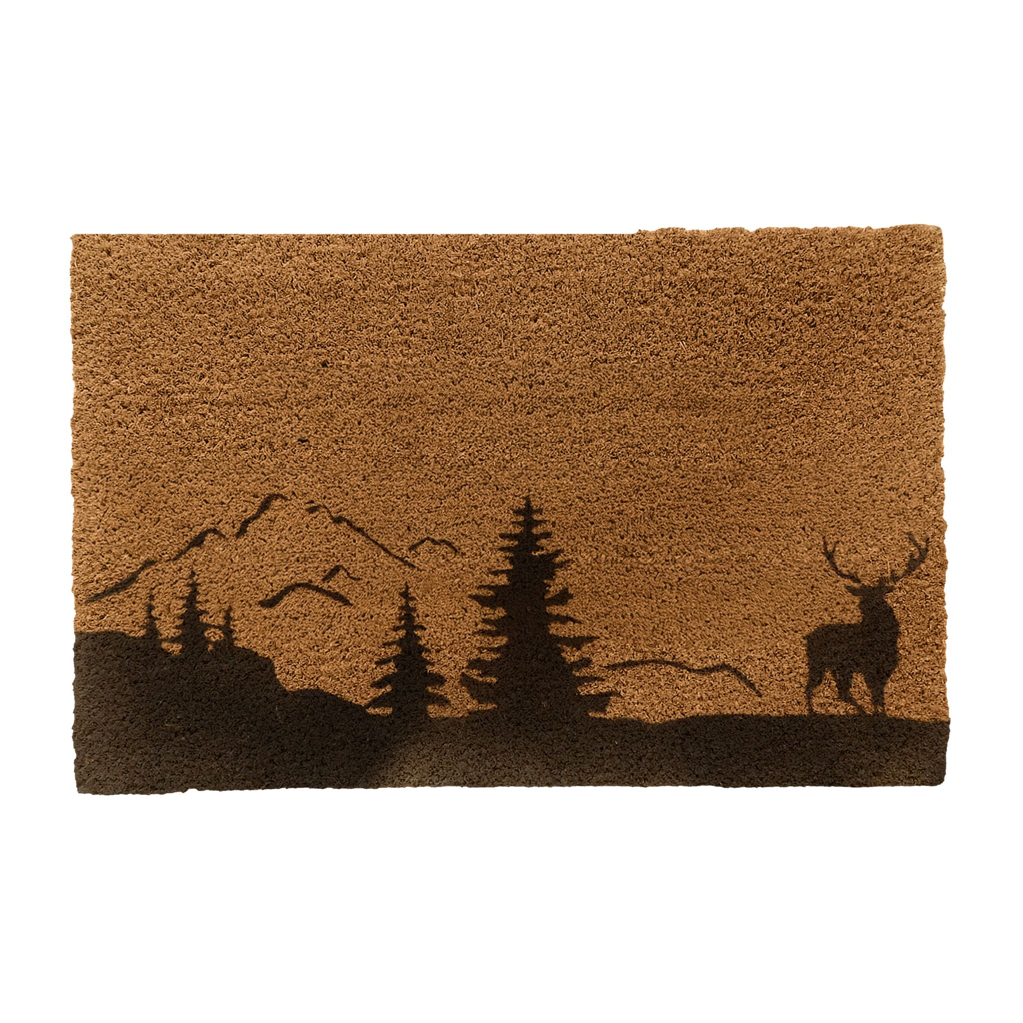 Kokos Fussmatte 80x50cm Hellbraun-Schwarz von Relaxdays