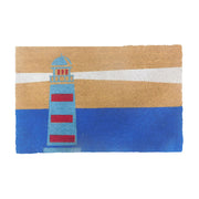 Kokos Fussmatte 80x50cm Blau-Hellbraun-Rot von Relaxdays