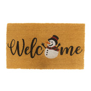 Kokos Fussmatte Winter 60x40cm Weiss-Hellbraun-Schwarz von Relaxdays