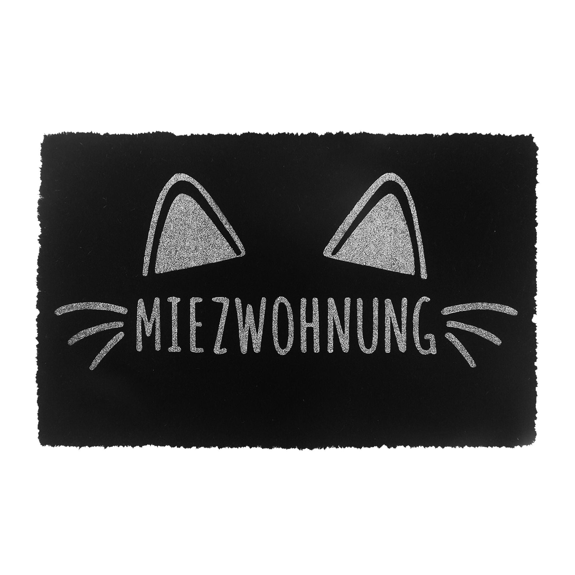 Kokos Fussmatte Tiere 60x40cm Weiss-Schwarz von Relaxdays