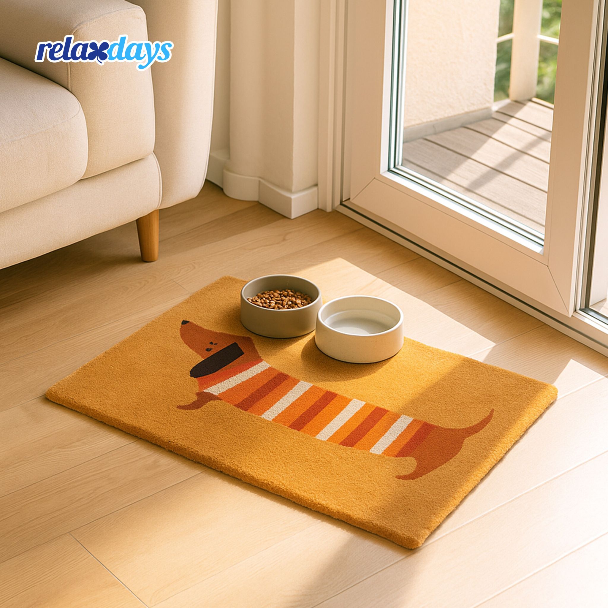 Kokos Fussmatte Tiere 60x40cm Braun-Hellbraun von Relaxdays