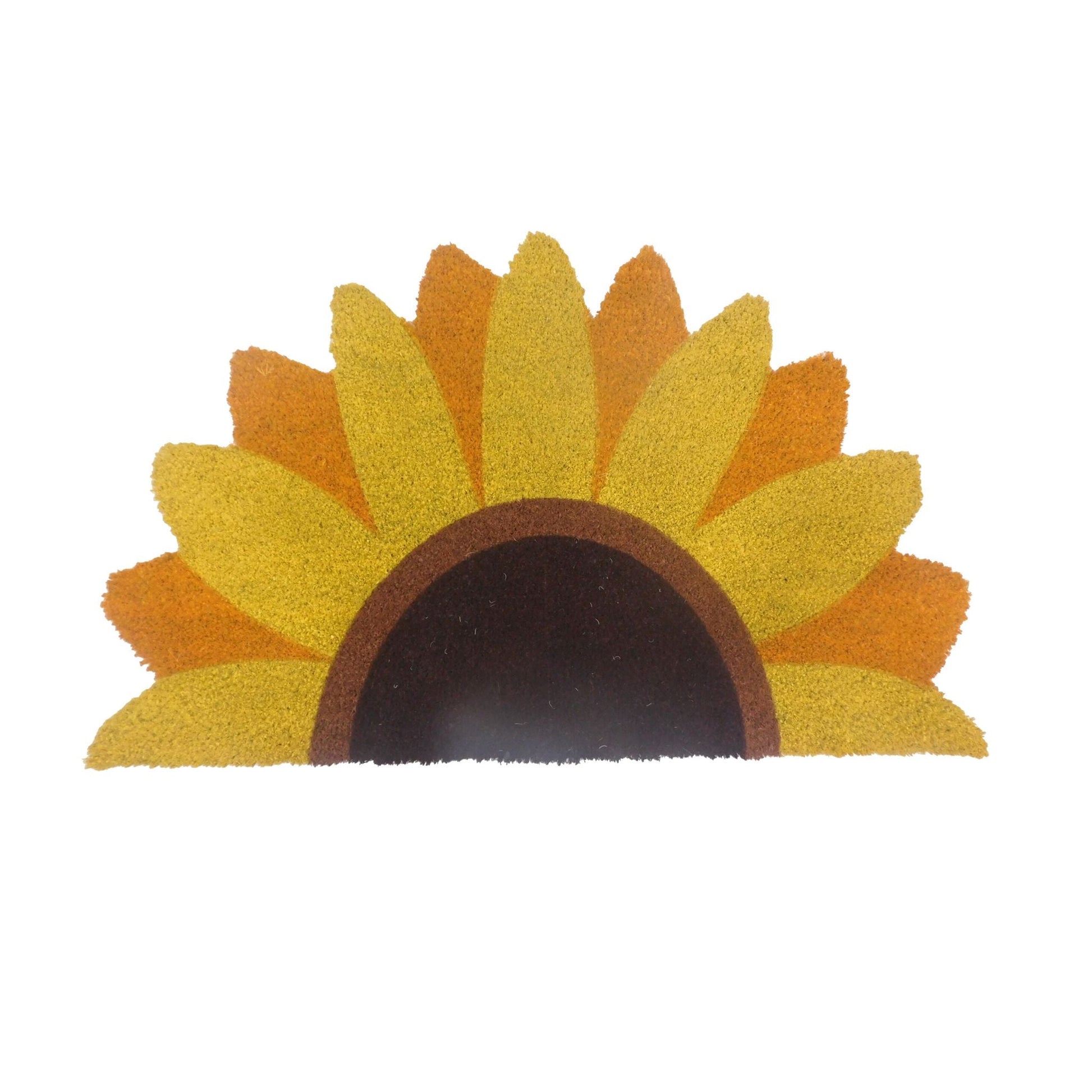 Kokos Fussmatte halbrund 80x50cm Braun-Gelb-Orange von Relaxdays