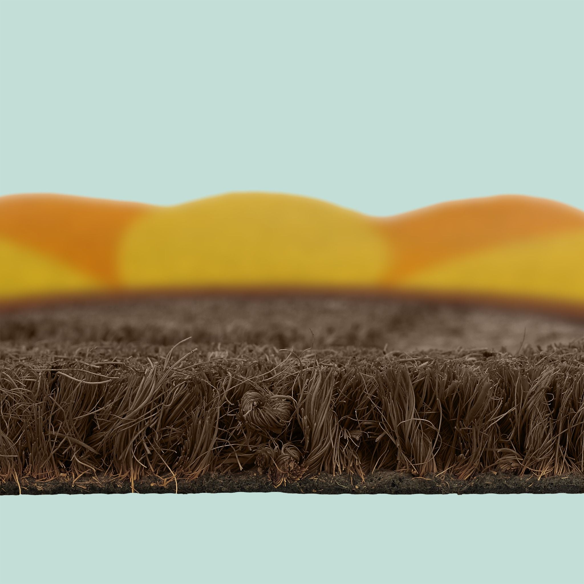 Kokos Fussmatte halbrund 80x50cm Braun-Gelb-Orange von Relaxdays