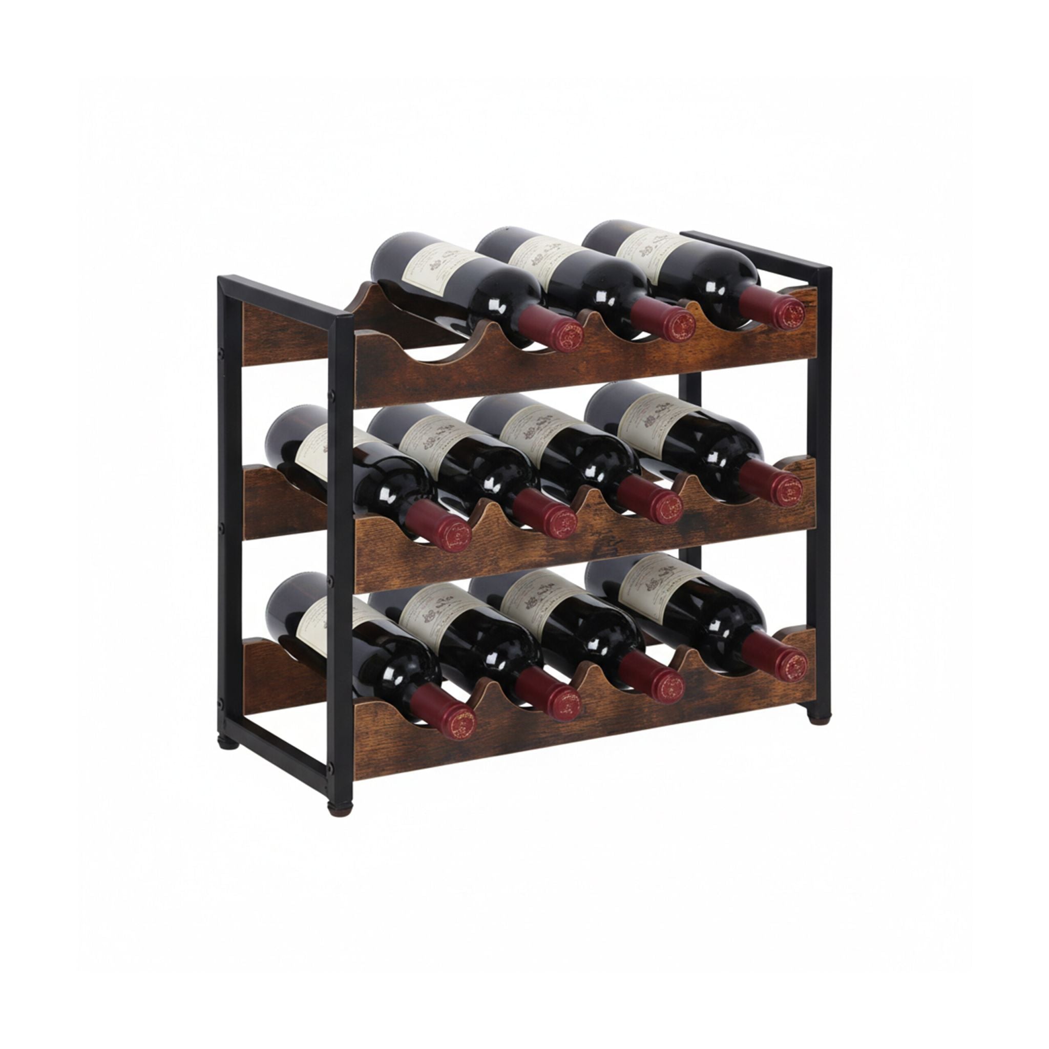 Weinregal für 12 Flaschen Braun-Schwarz von Relaxdays