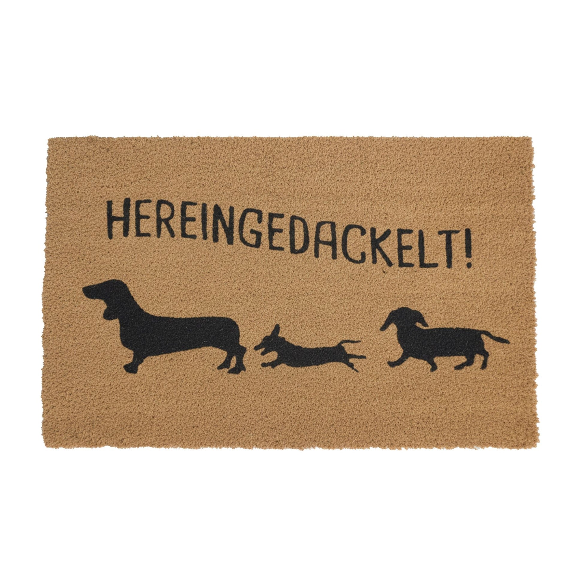 Kokos Fussmatte Tiere 80x50cm Hellbraun-Schwarz von Relaxdays