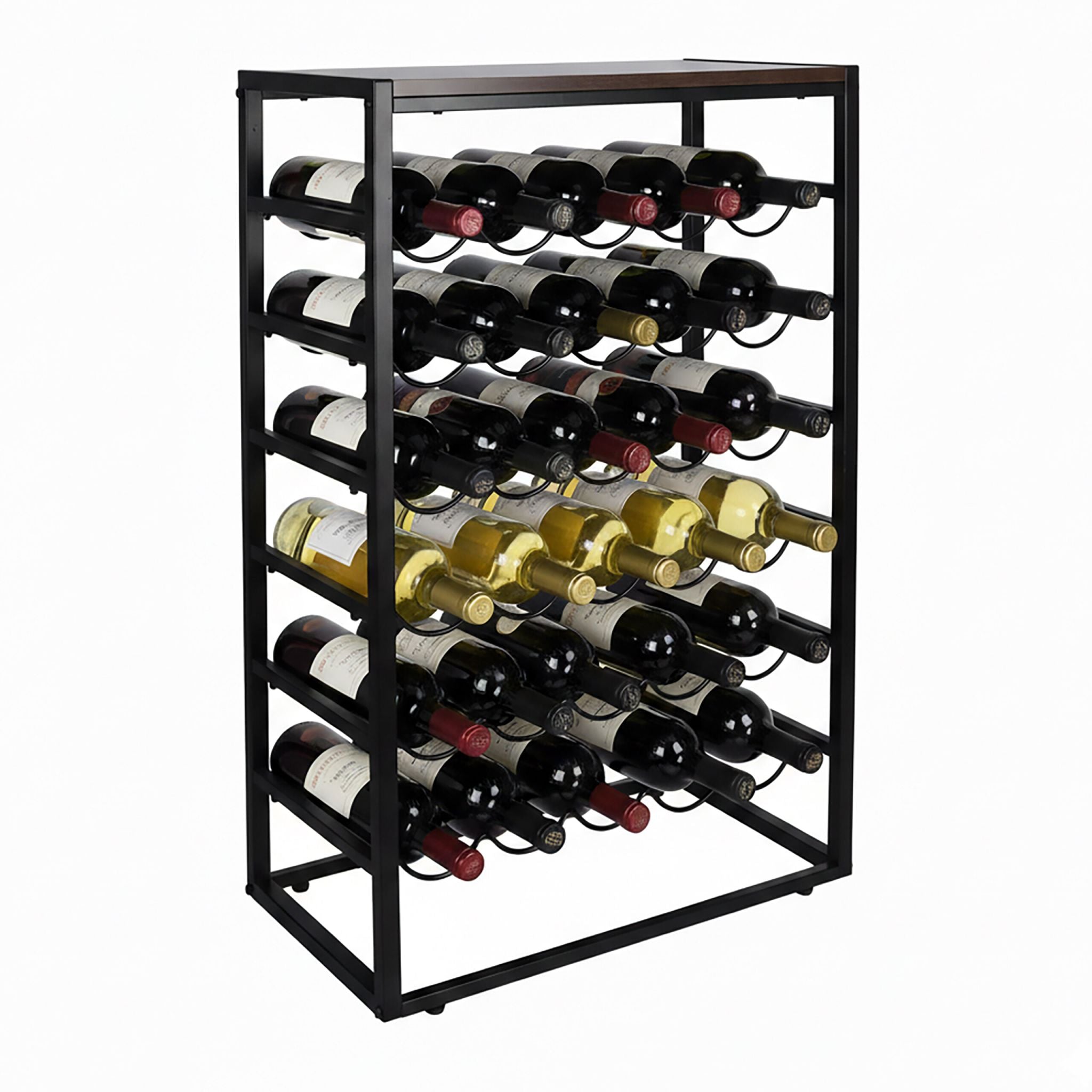 Weinregal für 30 Flaschen Dunkelbraun-Schwarz von Relaxdays