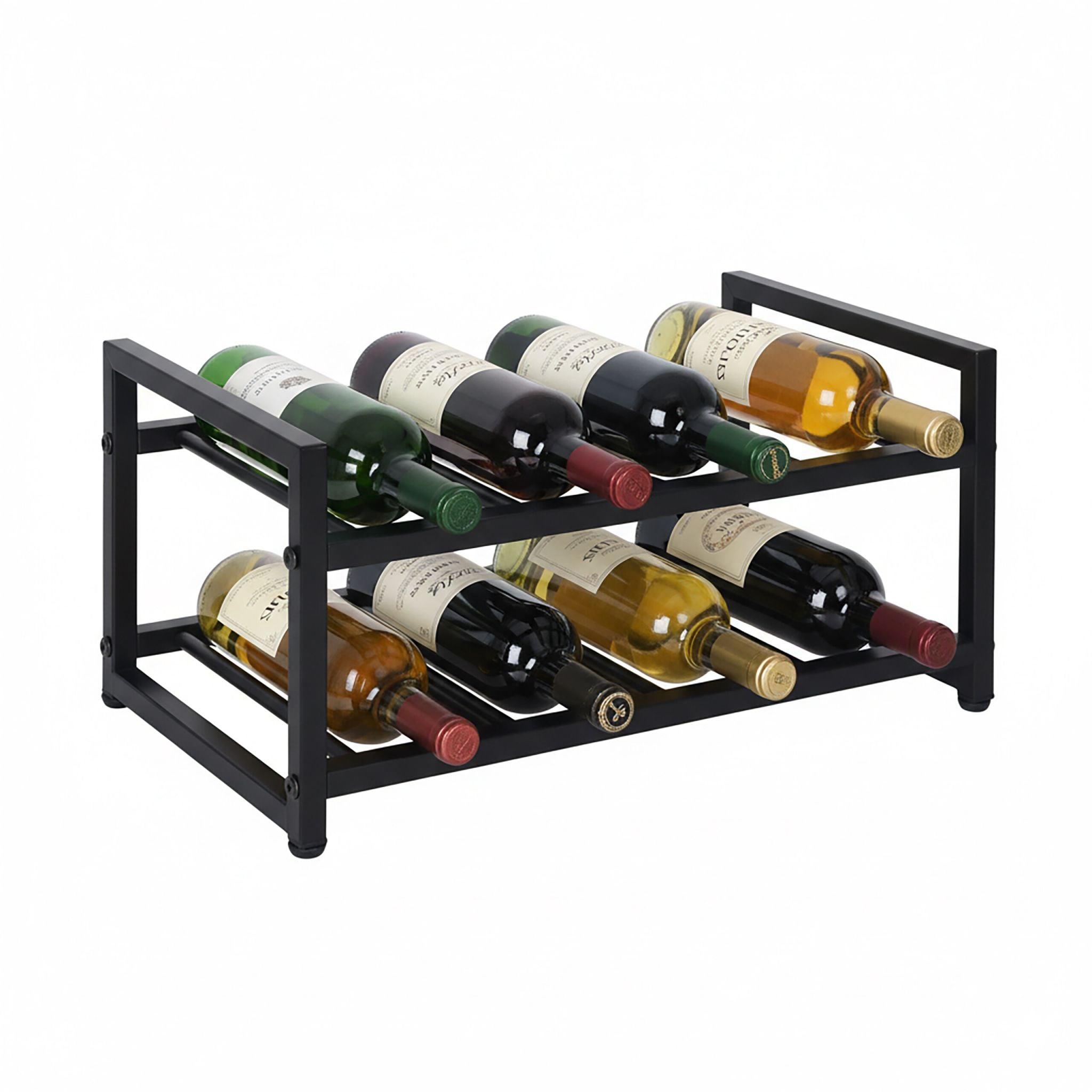 Weinregal Metall 8 Flaschen Schwarz von Relaxdays