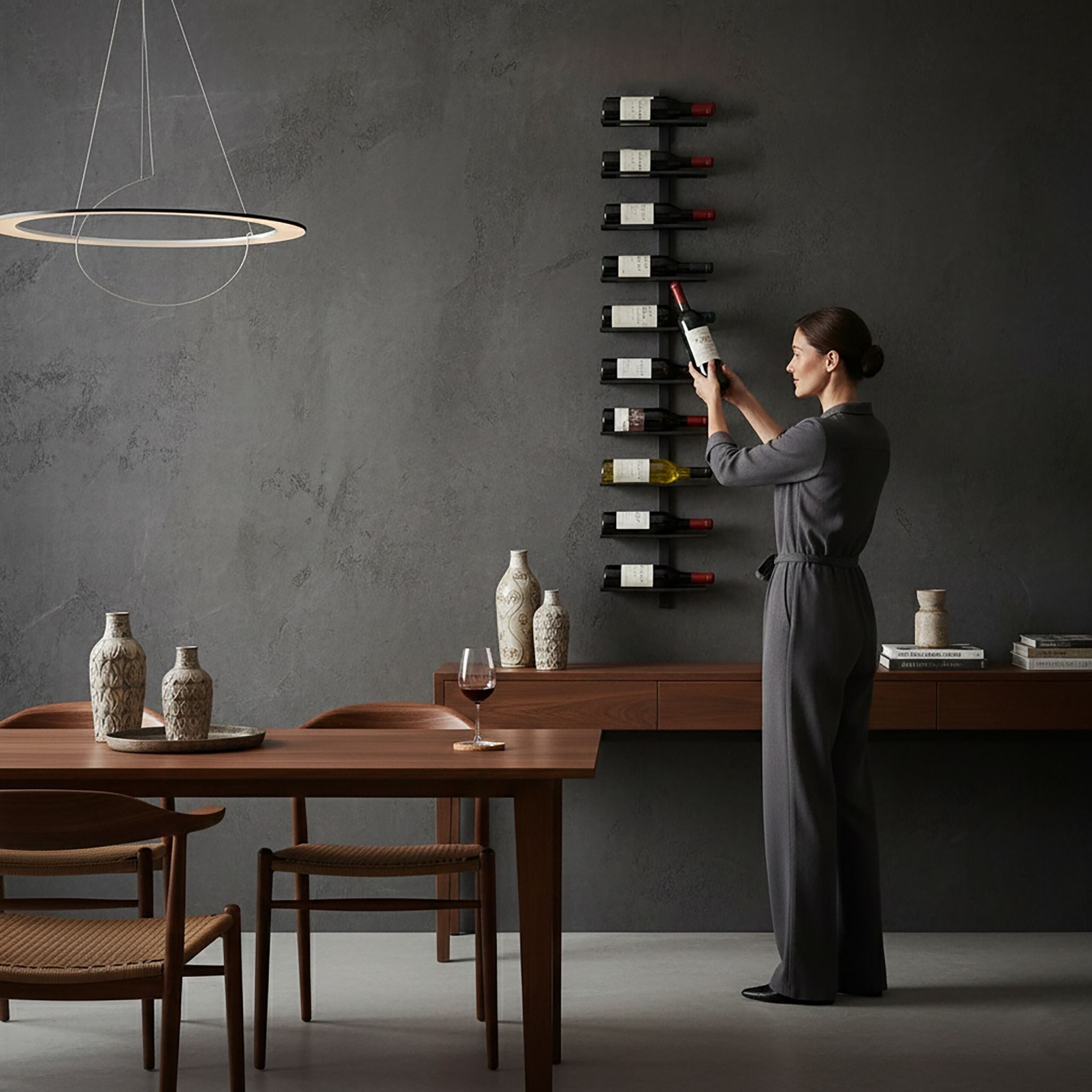 Weinregal Wand für 10 Flaschen Schwarz von Relaxdays