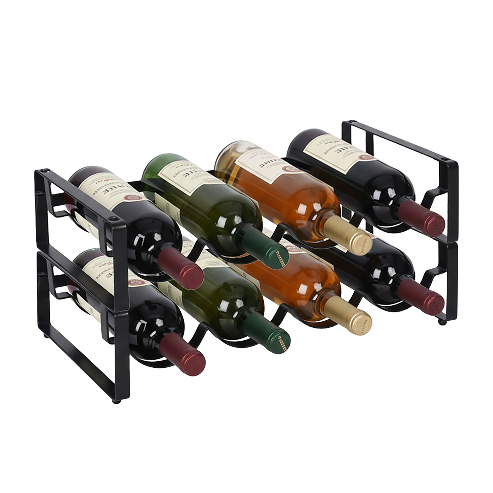 Weinregal Metall stapelbar Schwarz von Relaxdays
