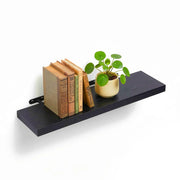 Wandregal mit Metallhalterung Schwarz von Relaxdays