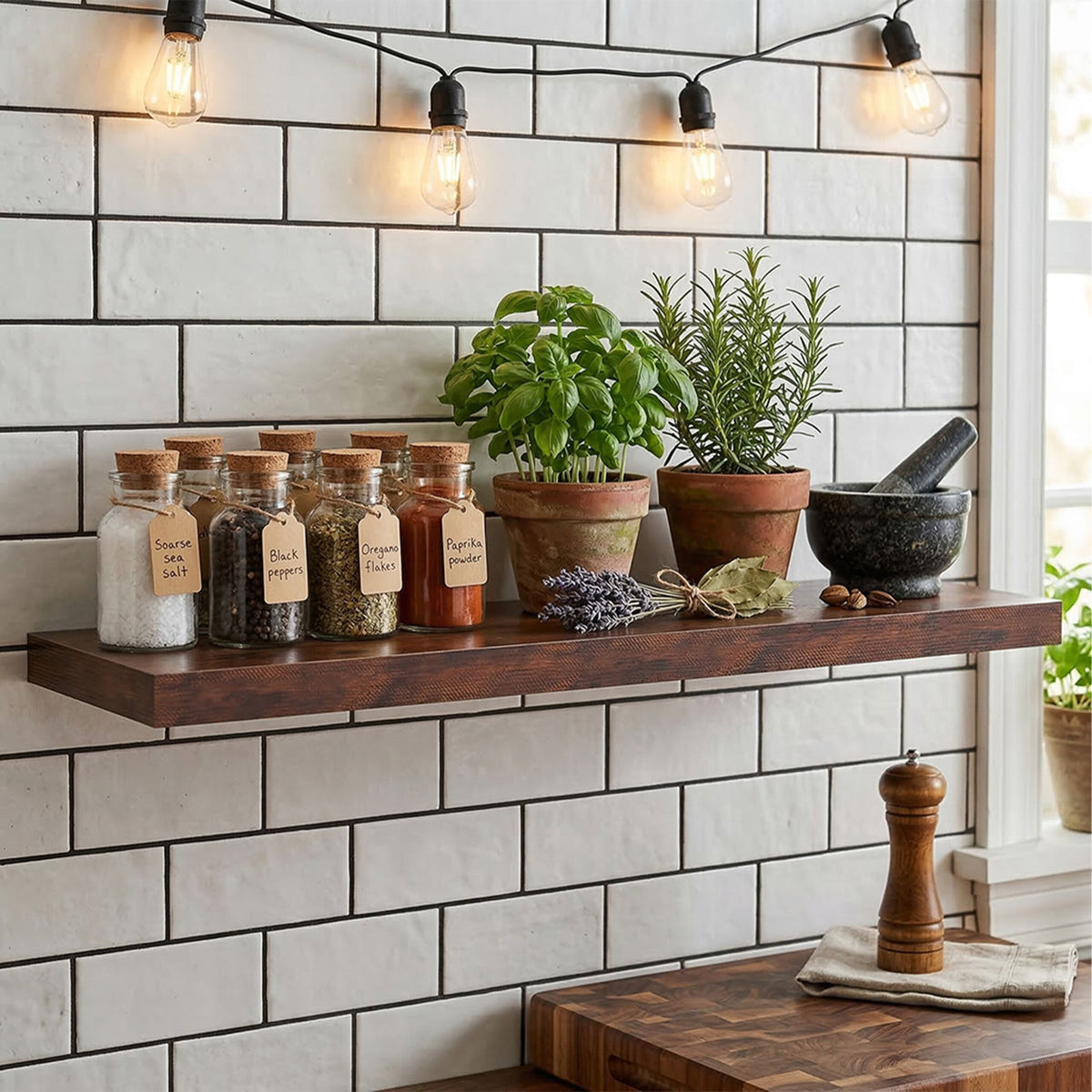 Wandregal mit Metallhalterung Braun-Schwarz von Relaxdays