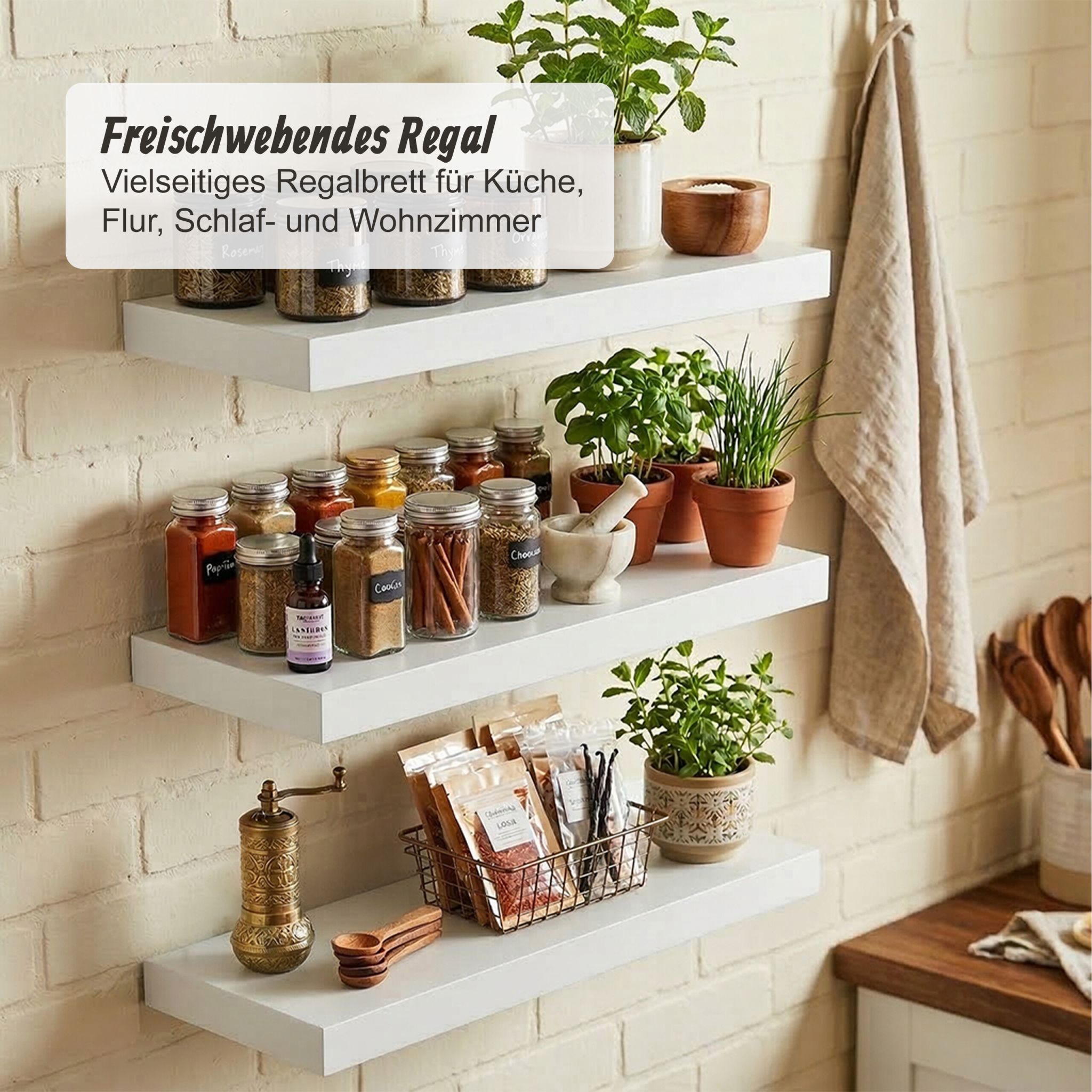 Wandregal 3er-Set Weiss-Schwarz von Relaxdays