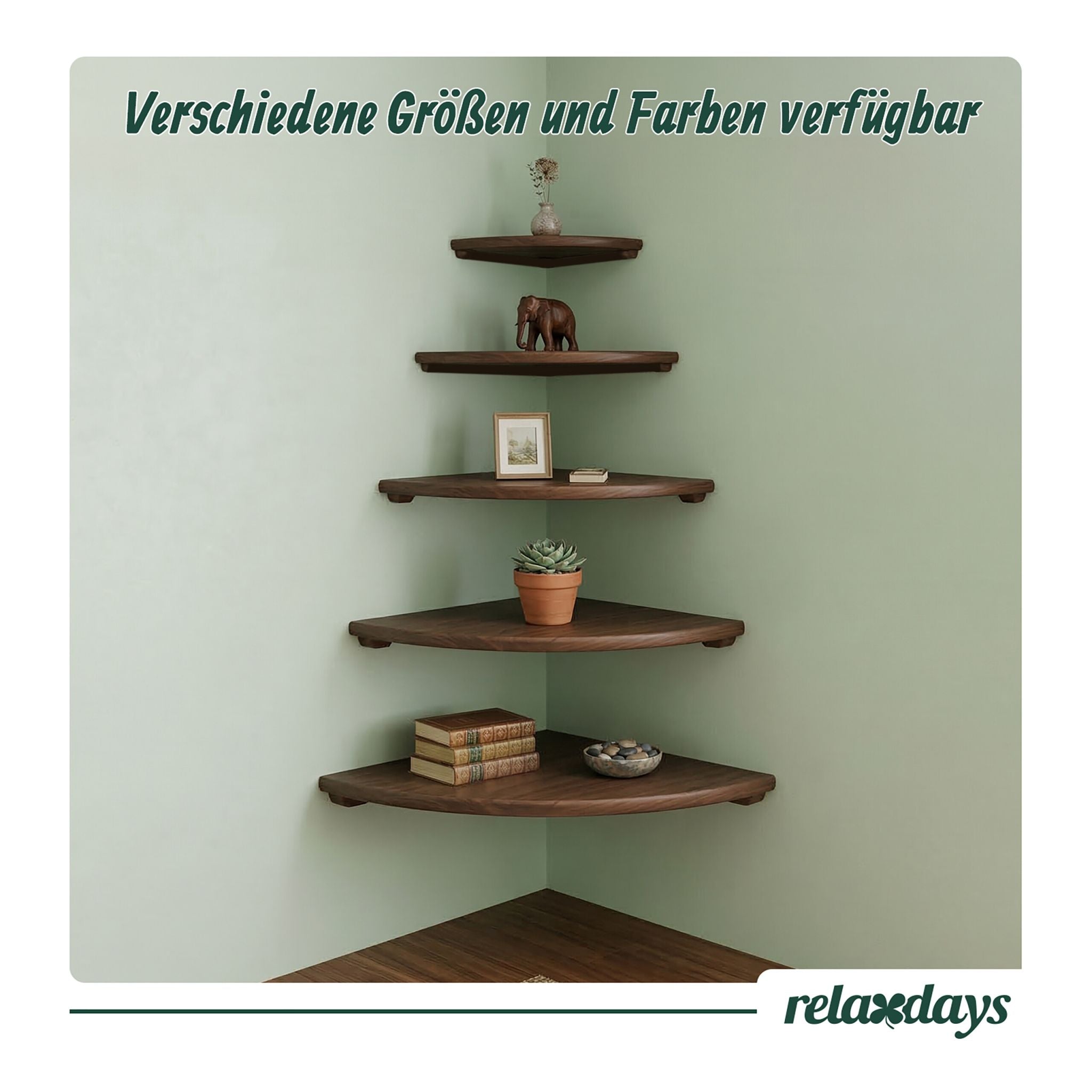 Eckregal Wand Walnussholz Braun