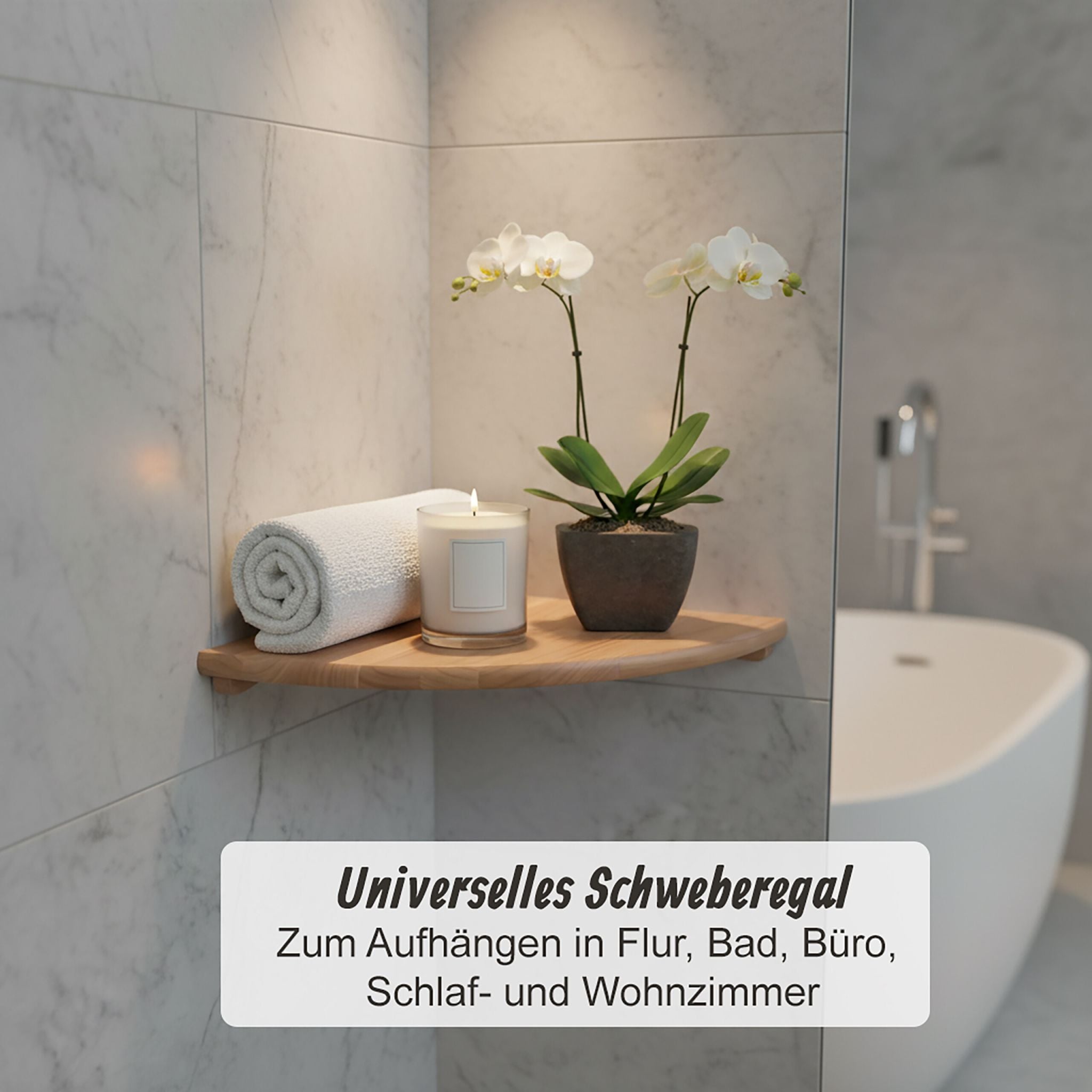Eckregal Wand Walnussholz Hellbraun