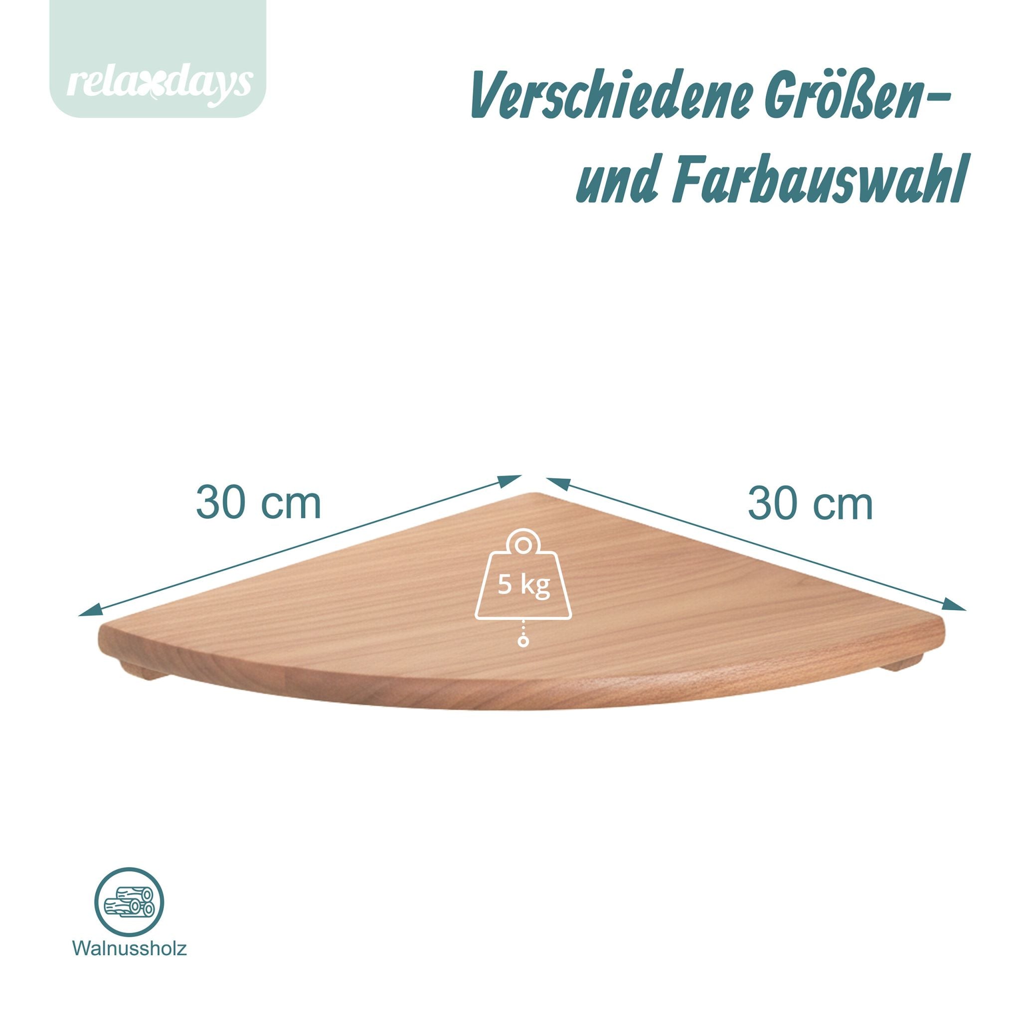 Eckregal Wand Walnussholz Hellbraun