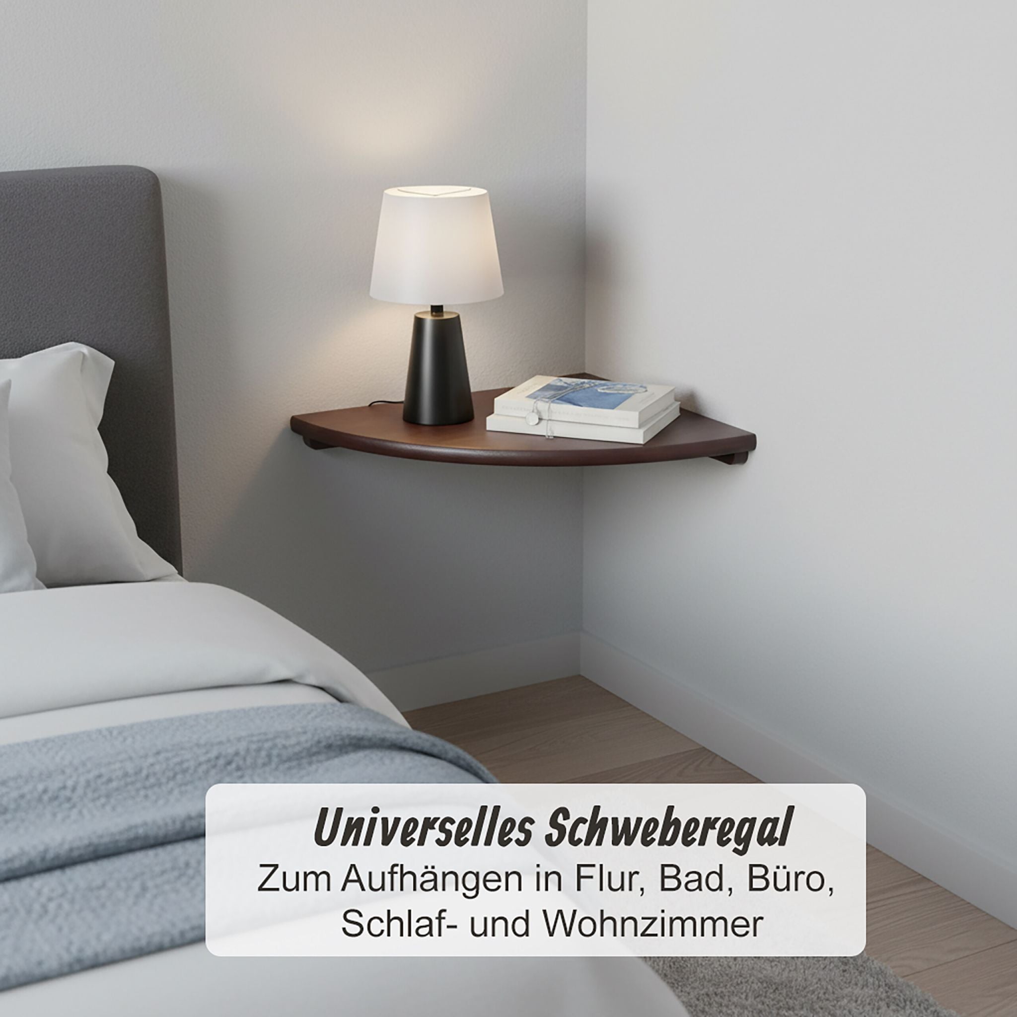 Eckregal Wand Walnussholz Braun